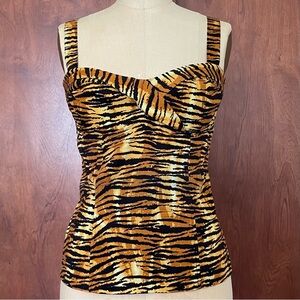 Deadly Dames Tiger Print Women's Top by Micheline Pitt